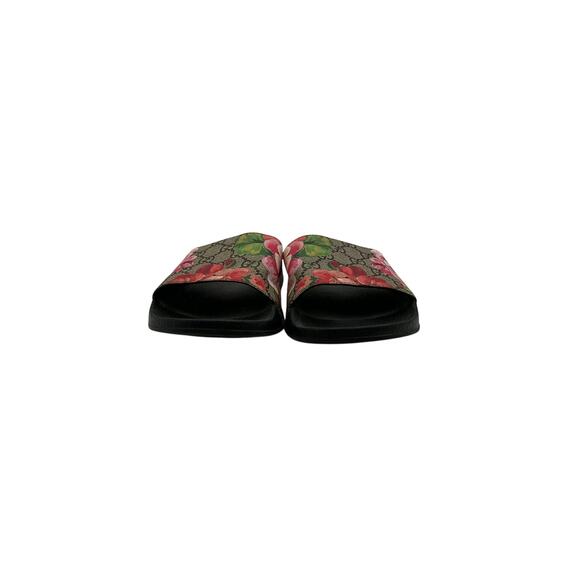 Gucci Gg 'Blooms' Black Rubber Supreme Slide Sandals Size 40 (10) - Picture 2 of 6